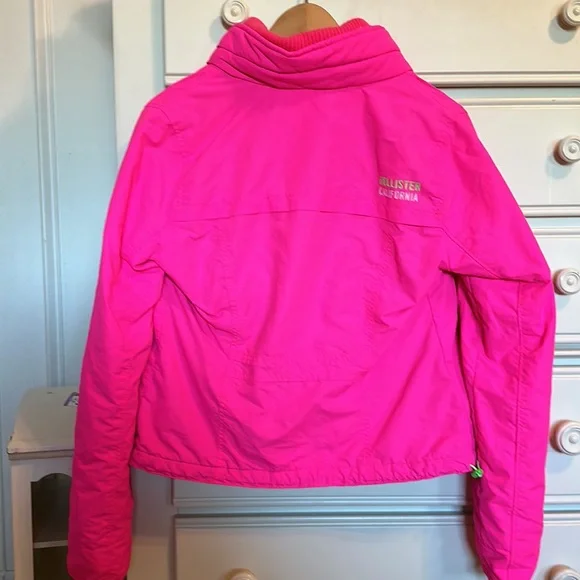 Hollister California medium hot pink fleece lined jacket - Picture 2 of 6